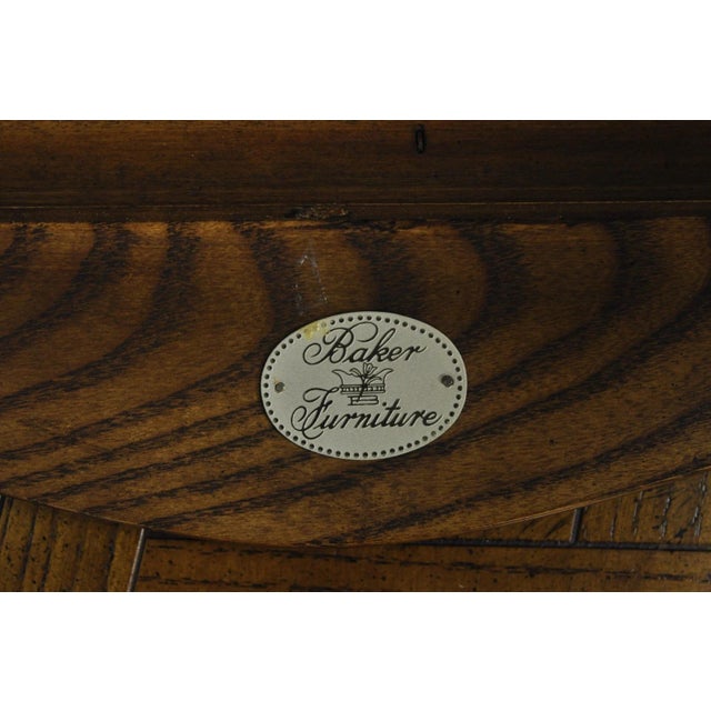 Vintage Baker Barley Twist Oak Parquetry Inlay Nesting Step Lamp Side Tables For Sale - Image 14 of 15