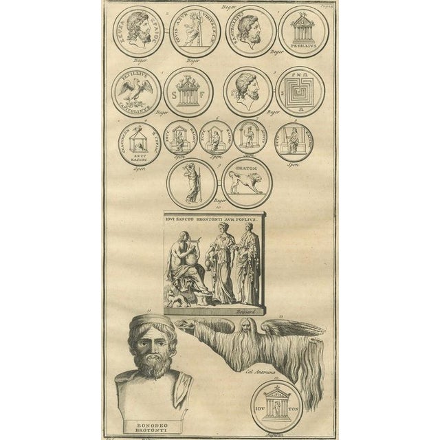 Early 18th Century After Bernard de Montfaucon, Jupiter Cults and Roman Coins, Composite Classical Engraving, Montfaucon, 1721, Engraving For Sale - Image 5 of 9