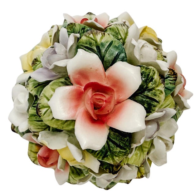 Mid 20th Century Mid 20th Century Small Scale Bone China Hand-Painted Floral Topiary For Sale - Image 5 of 7