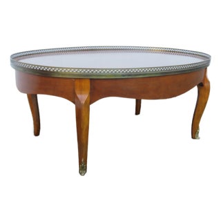Baker Oval Brass Apron Coffee Table 6294 For Sale