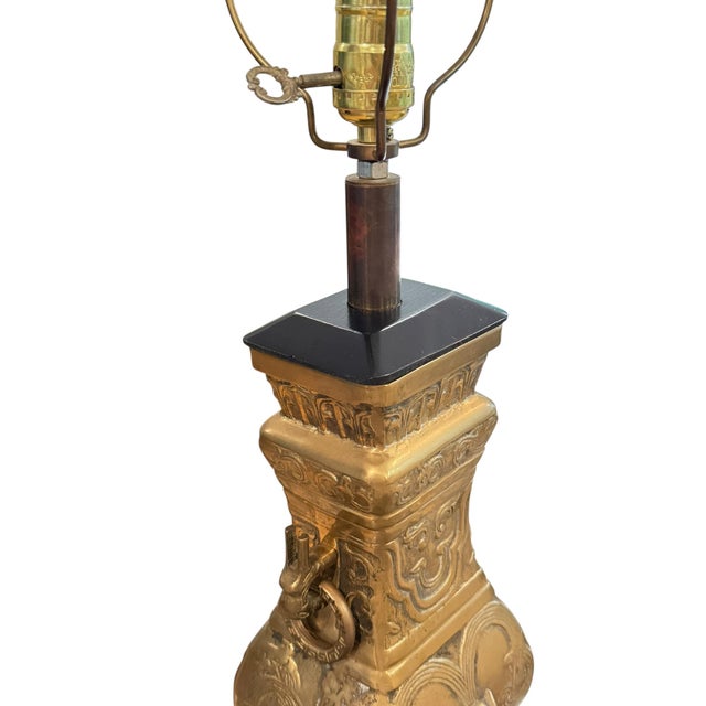 Vintage James Mont Archaistic Chinese Hu Vessel Table Lamp For Sale - Image 9 of 15