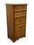 BASSETT FURNITURE Heritage Oak Country French 26" Lingerie / Jewelry Chest with Fold-Down Mirror 2288-259 52" High 25.5"...