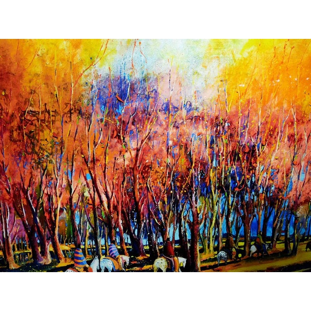 Earl Biss "Breaking Through an Autumn Grove"#13 Custom Framed 35.5" X 45"Giclee For Sale - Image 4 of 4