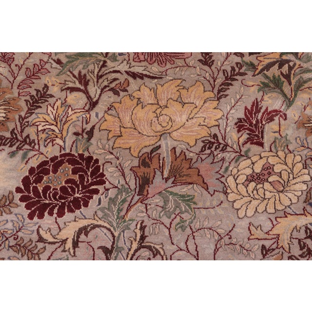 Shabby Chic Shabby Chic Floral Square 1990's Pak-Persian Gray/Gray Wool Rug - 7'11'' X 8'1'' For Sale - Image 3 of 9