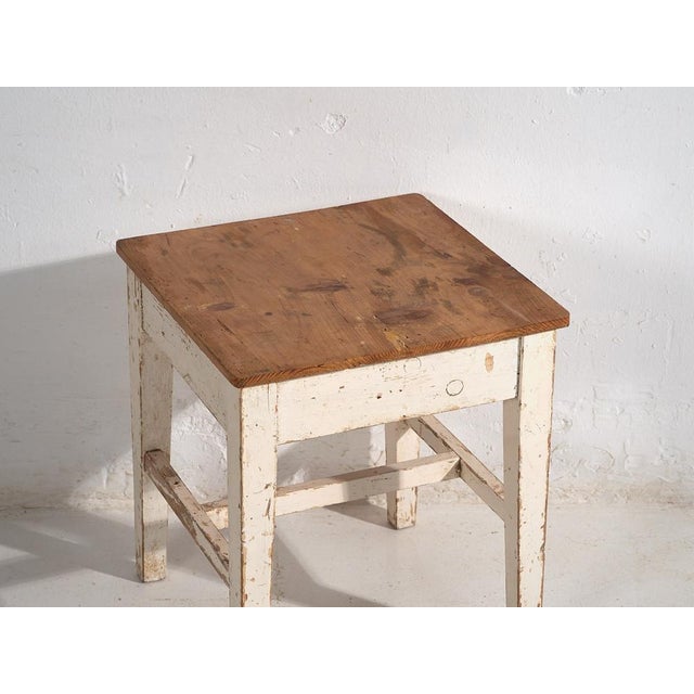 Vintage White Wooden Side Table, 1920 For Sale - Image 4 of 9