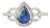 14k White Gold 1.22 Carat Blue Sapphire & Diamond Statement Halo Ring Size 8 For Sale