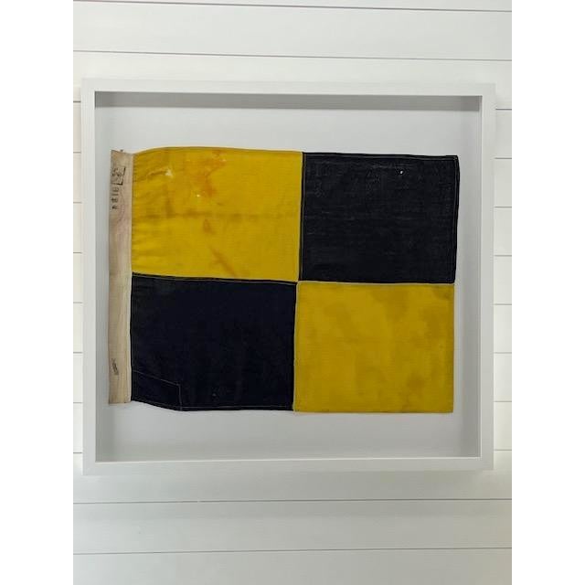 Vintage yellow & black nautical flag. There are 2 other large yellow & black nautical flags that go well with this one....