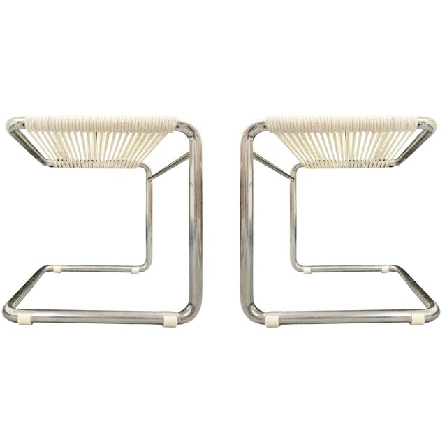 André Dupré Cantilever Bauhaus Ottomans for Knoll, a Pair Chairish