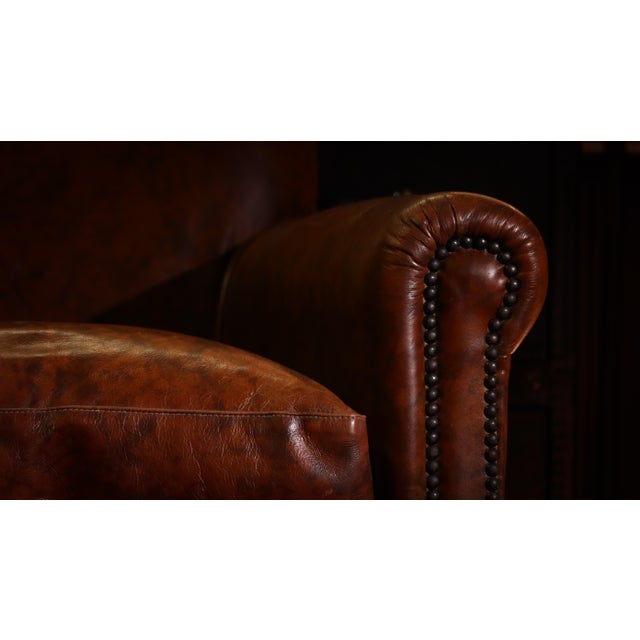 Animal Skin Small Prince 2-Seater Club Sofa in Brompton Tan Leather from Tetrad, 2010s For Sale - Image 7 of 18