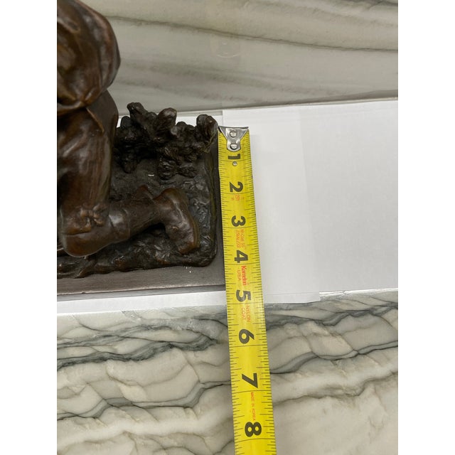 Pair 19th Century Austrian Bronze Hunter Sculptures For Sale - Image 11 of 12
