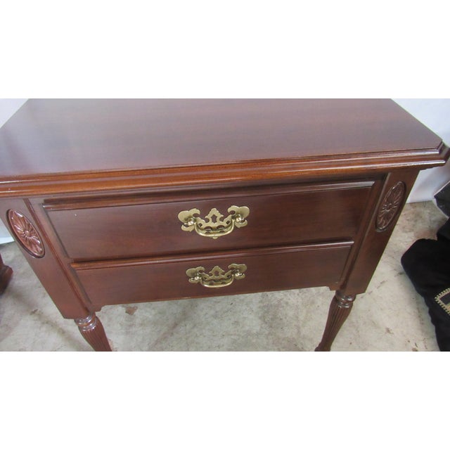 Ethan Allen 1980s Ethan Allen Georgian Court Cherry Nightstand Table For Sale - Image 4 of 10