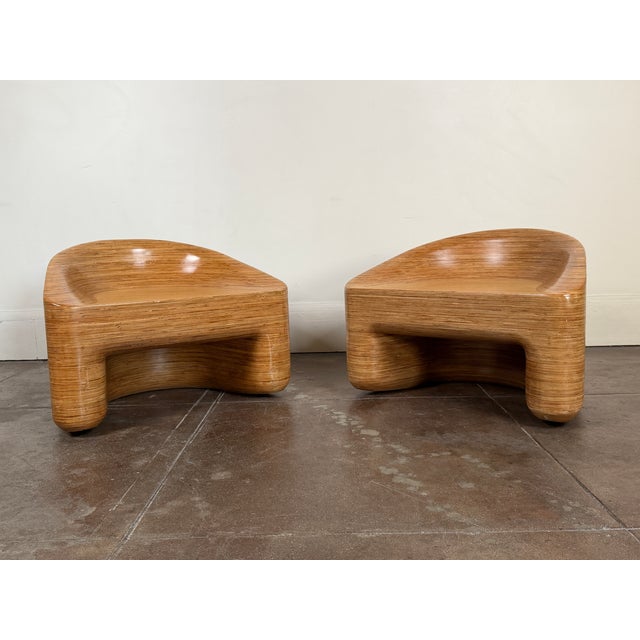Organic Modern Stacked Plywood Lounge Chairs For Sale - Image 17 of 18