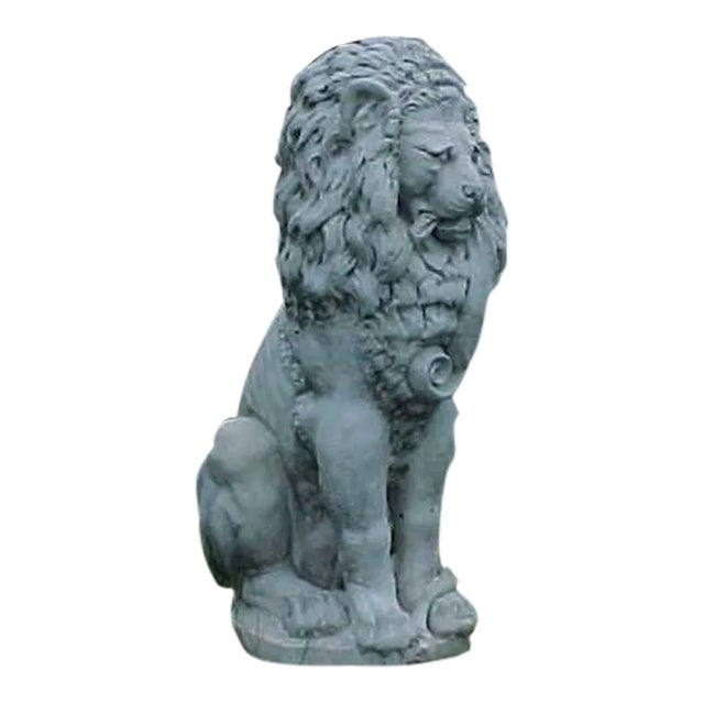 1970s Huge Sentinel Guard Lion Concrete Sculpture For Sale