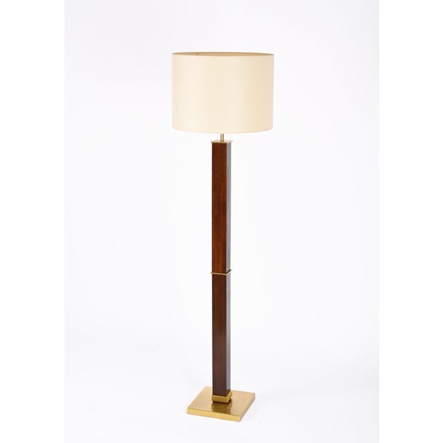 Amazing minimal mid-century wood and steel floor lamp. This fantastic item was produced in Italy during the 1980s by Zonca...