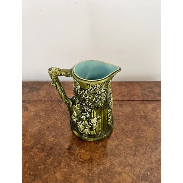 1900 - 1909 Edwardian Majolica Jug, 1900s For Sale - Image 5 of 9