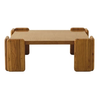 Mario Marenco "Sapporo" Mobilgirgi Solid Oak Coffee Table, 1970s For Sale