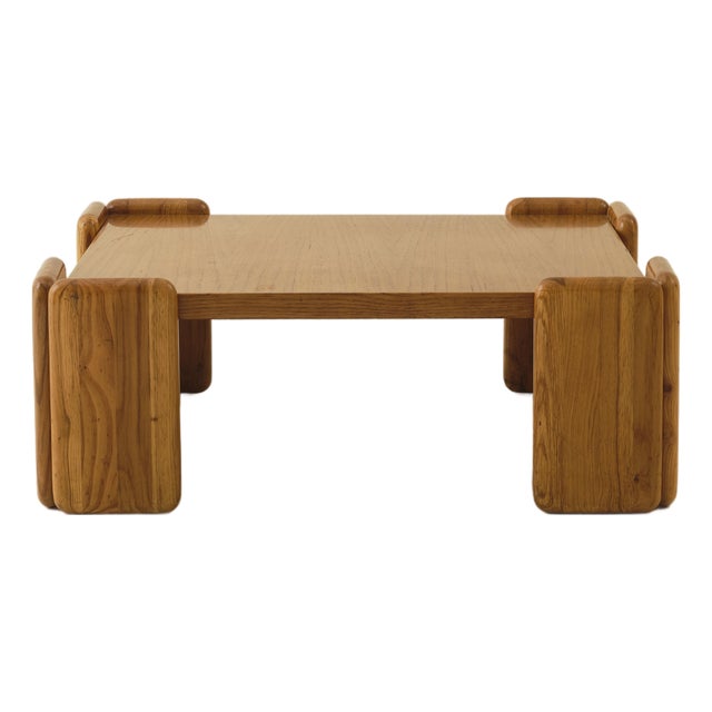 Mario Marenco "Sapporo" Mobilgirgi Solid Oak Coffee Table, 1970s For Sale