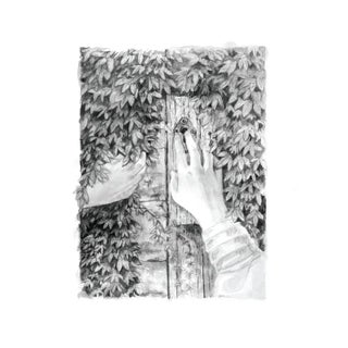 Original Fine Art Titled "Found" by Artist Abby Olsen Ink on Paper, the Secret Garden Collection For Sale