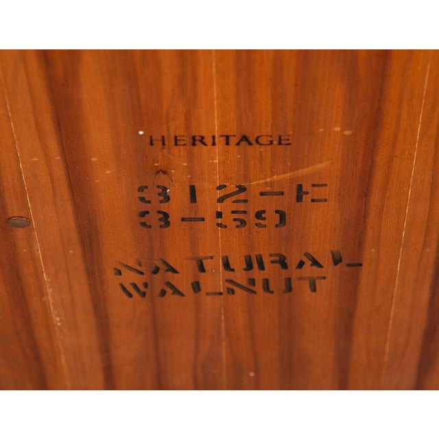 Mid Century Modern Side End Table Walnut Heritage Henredon Vintage MCM Rectangle For Sale In Sacramento - Image 6 of 12