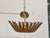 Wood 1930s Italian Giltwood Sunburst Chandelier with Frosted Glass Diffuser For Sale - Image 7 of 7
