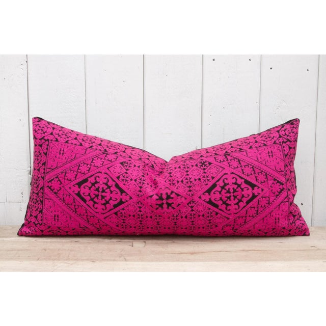 Tribal Bijal Swati Embroidered Phulkari Pillow Cover For Sale - Image 3 of 9
