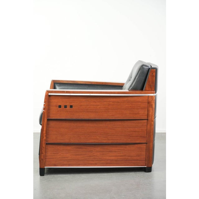 Art Deco Decoforma Series Frank Armchair in Black Cowhide Leather from Schuitema For Sale - Image 5 of 14
