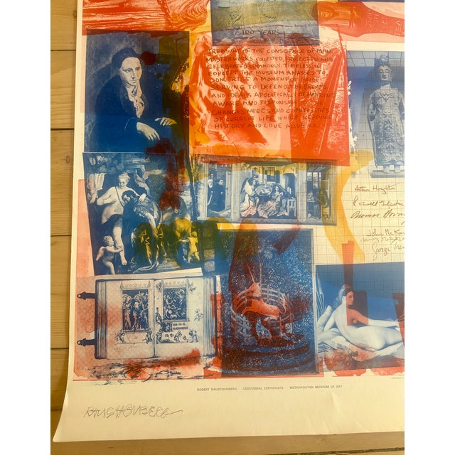 Printmaking Materials Robert Rauschenberg Signed Lithograph Art Edition Centennial Mma 1969. For Sale - Image 7 of 8
