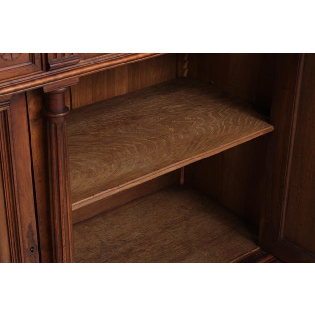 Wood Antique French Renaissance Walnut Cabinet Hutch For Sale - Image 7 of 18