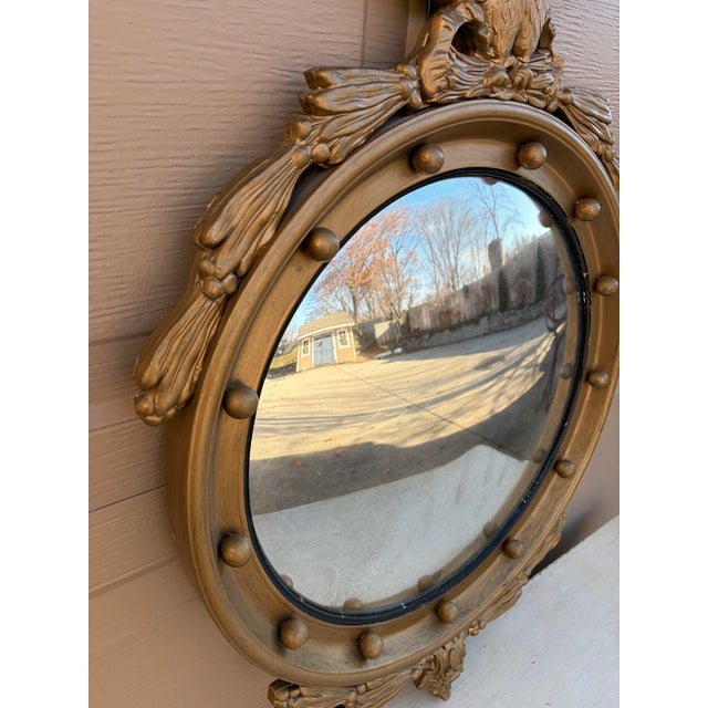 American Federal Giltwood Eagle Bullseye Convex Mirror For Sale - Image 13 of 14