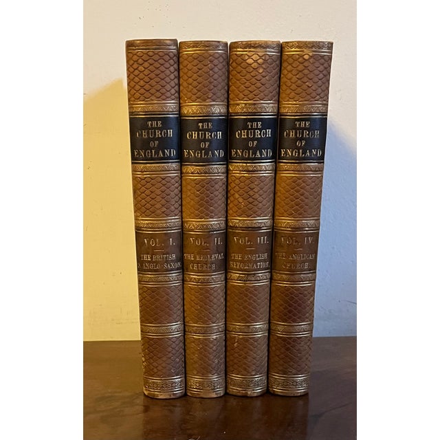 Antique 19th Century Fine Leather Bindings - History Books - The Church of England - 4 Volumes For Sale - Image 11 of 11