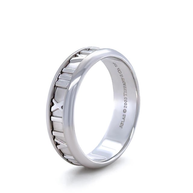 Tiffany & Co 18ct White Gold Atlas Ring 11g, Size 11.5 For Sale - Image 6 of 7