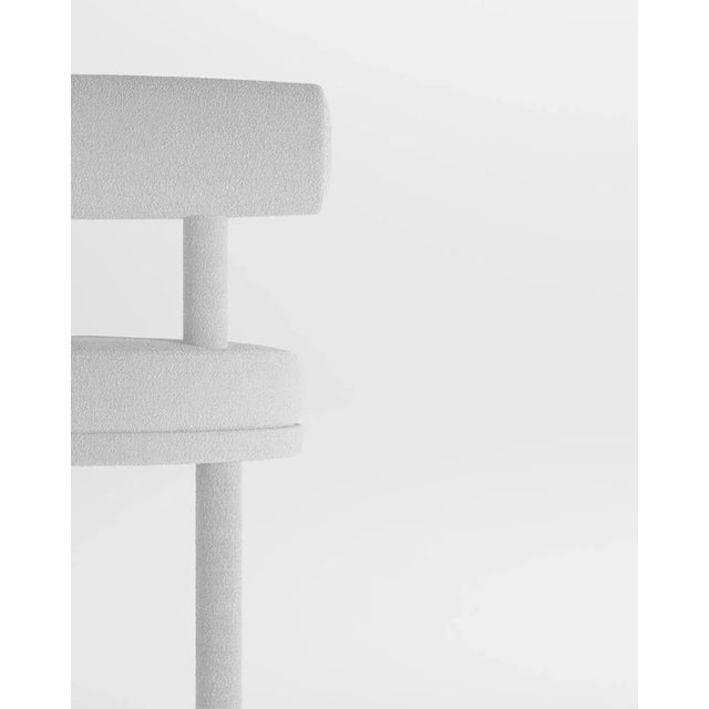 Contemporary Collector Moca Bar Chair in Boucle White by Studio Rig For Sale - Image 3 of 5