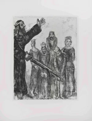 Marc Chagall, Joshua and the Vanquished Kings, Etching, 1956