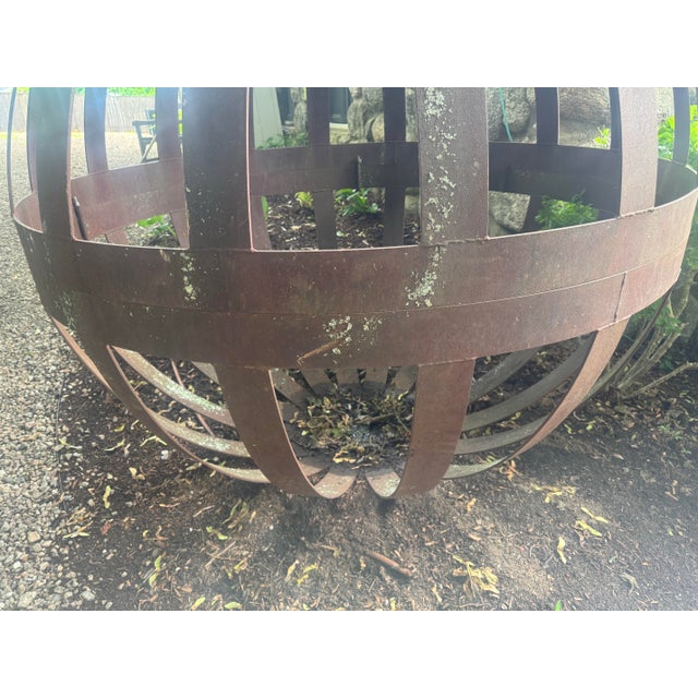 Metal Enormous Garden Sculpture of Orb For Sale - Image 7 of 8