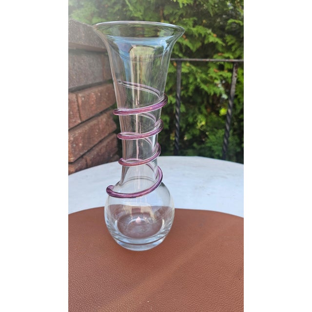 Vintage Glass Vase by Kazanecki for Hortensja Glassworks, 1970s For Sale - Image 3 of 5