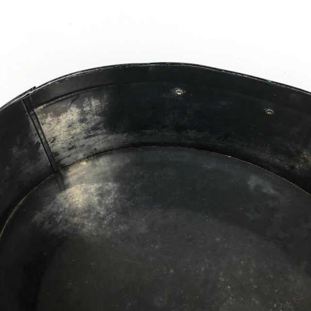 Antique Toile Transfer-Ware Covered Tin Basket For Sale - Image 10 of 13