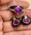 6Ct Natural PURPLE Sapphire , Black Onyx & Pave Diamond Ring & Earring Set 18KG For Sale - Image 9 of 18