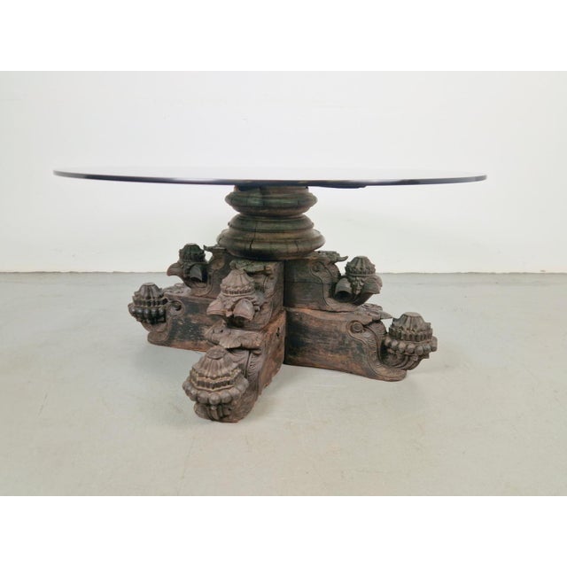 Anglo-Indian Hand-Carved Hardwood and Glass Coffee Table, 1890s For Sale - Image 15 of 18