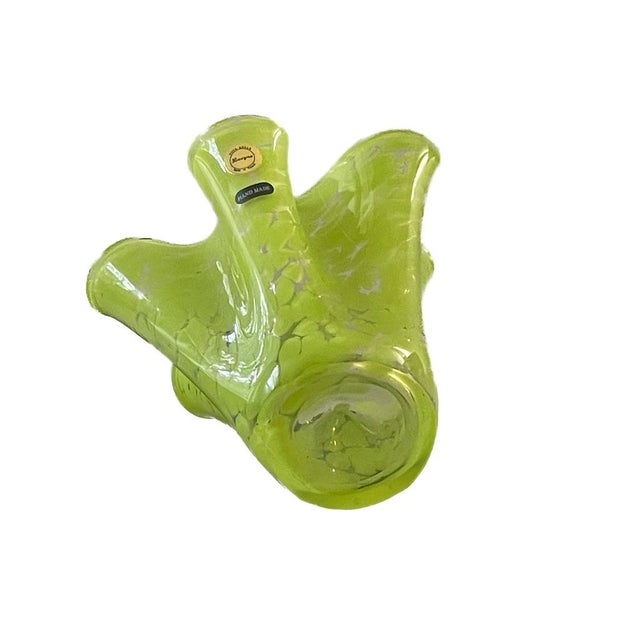 Handmade Polish Art Glass Vase, Chartreuse Studio Glass, Circa 2000 For Sale In Atlanta - Image 6 of 6