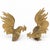 Metal Cockfight in Gilded Bronze, Set of 2 For Sale - Image 7 of 9