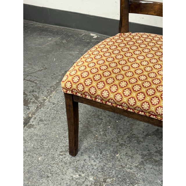 Vintage Wood + Fabric Side Chair For Sale - Image 9 of 12