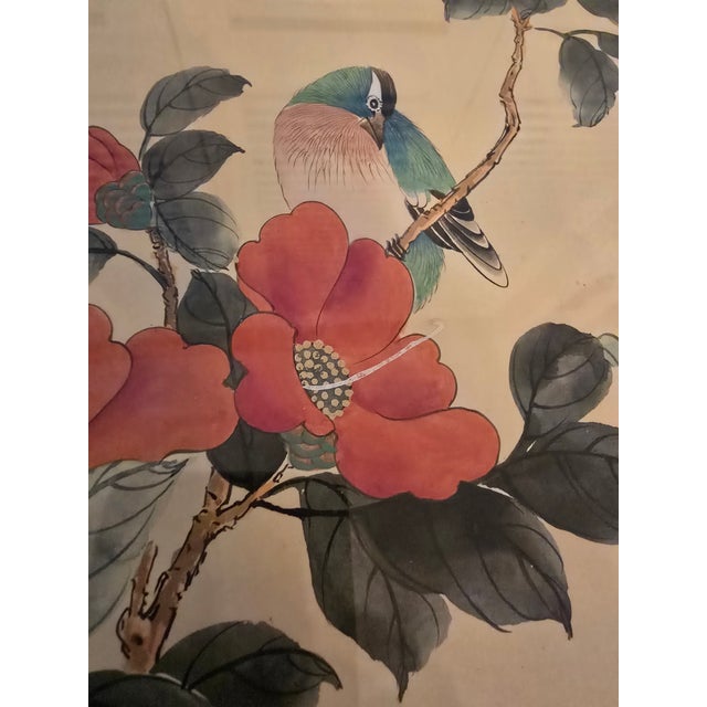 Vintage Asian Wc Painting Signed Bird of Paradise For Sale - Image 13 of 13