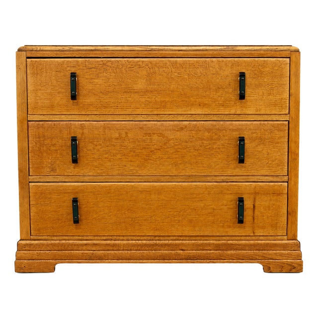 Vintage Art Deco Oak Chest of Drawers, 1930s For Sale