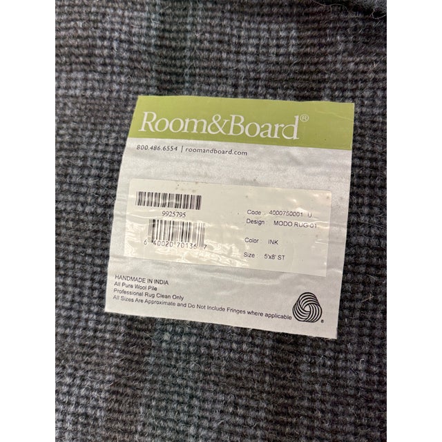 5ft X 8ft Room & Board Modo Ink Wool Rug For Sale - Image 12 of 12