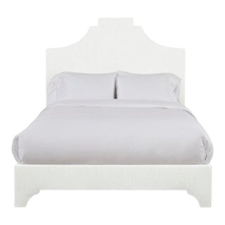 Nadine California King Bedframe, Ivory Linen For Sale