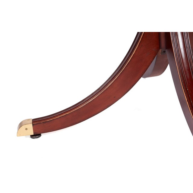 Councill Furniture Councill Mahogany Federal Style Round Pedestal Table Console Table W Banding For Sale - Image 4 of 7