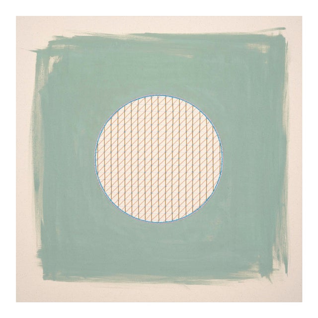 Sage Green Neutral Geometric Abstract Art Print by Emily Keating Snyder | 24 X 24 Unframed Print For Sale