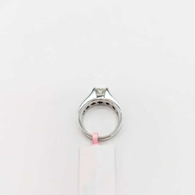 White Diamond Princess Cut Ring in 14K White Gold, size 5.5 For Sale - Image 4 of 7