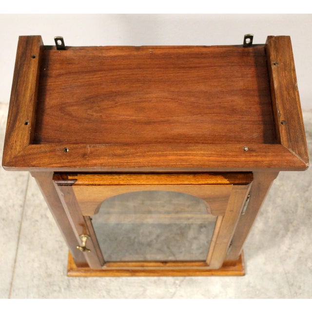 Antique Walnut Wall Display Cabinet For Sale - Image 5 of 8