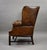 Antique Hand-Dyed Leather Wing Back Armchair, 1920 For Sale - Image 9 of 10